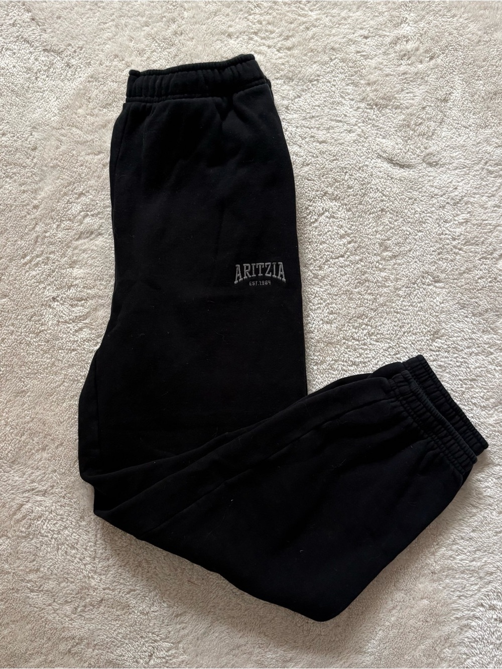 Aritzia Black Fleece Track Pants